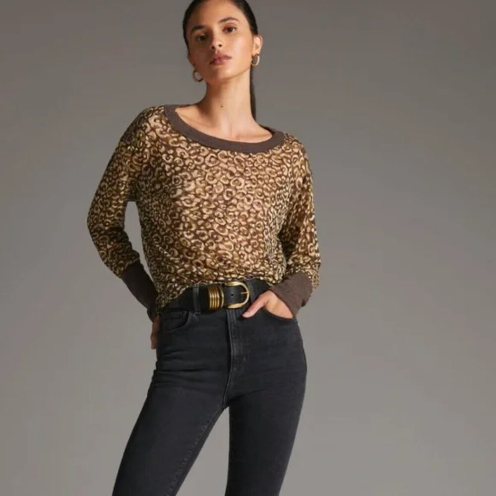 Pilcro Boxy Heritage Animal Print Pullover S